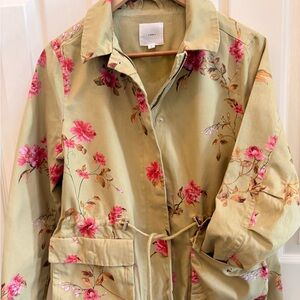 A Loves A Floral Print Women's Jean Jacket